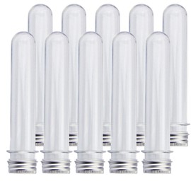 JamHooDirect 10Pcs, 100ML (32 x 162mm) Clear Plastic Test Tube with Screw Caps