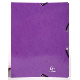 Exacompta - ref. 54896E - 1 coated glossy card binder with rubber bands - 2 round rings, diameter 15 mm - Spine 20 mm - External dimensions: 32 x 25 cm - A4 file format - Colour: purple