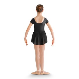 Bloch Dance Girls Prisha Short Sleeve Leotard Dress, Black, Size 8-10
