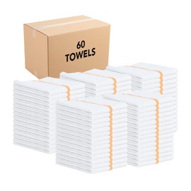 Arkwright Qwick Wick Bar Mop Towels Bulk - (Case of 60) 100% Cotton Quick Dry Dishcloths, Super Absorbent Multipurpose Cleaning Rags for Restaurants, Kitchen, Bathroom, Hotel, 16 x 19 in, Blue Stripe