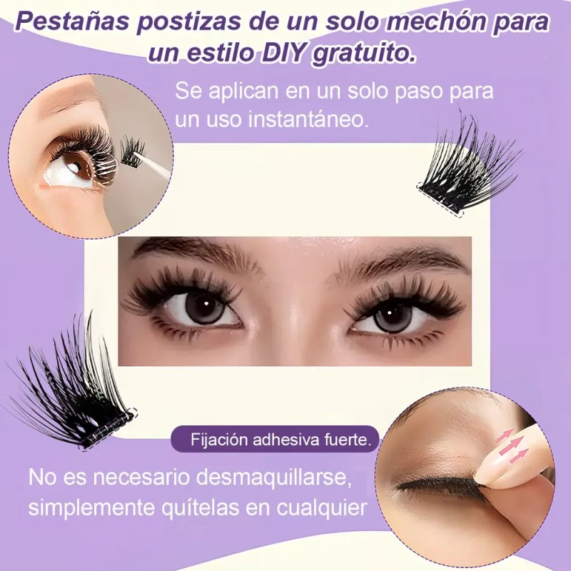 Kit De Pestañas Autoadhesivas Impermeable Y Reutilizable Diy