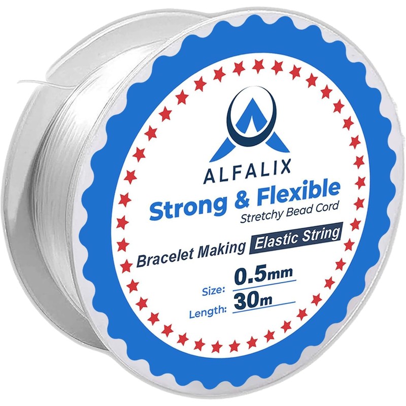 30m x 0.5mm Clear Elastic Thread Bracelet Making Strong &