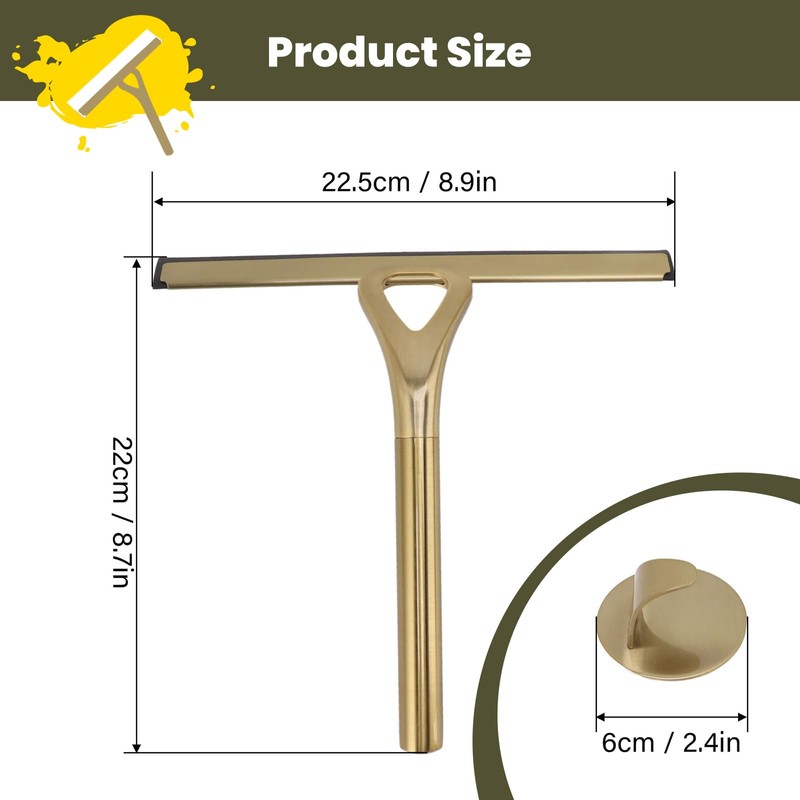 FLEXMAN Shower Squeegee, 8.9 Inch Multi Purpose Stainless Steel Shower
