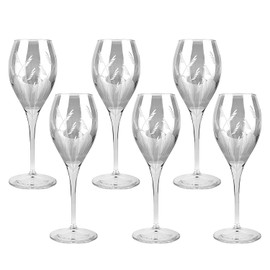 Canba Wine Glasses for Party Diva Goblet Set of 6 Champagne Flutes Wedding Goblet Glass Cups for Wine Soda Champagne Glasses