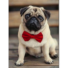 MaiYiYi - Pintura de diamantes de punto para perro, 5D, pintura de diamante redonda completa por números, pintura de pug, pintura de diamantes de pug para adultos, niños, decoración de pared (30 x 40 cm)