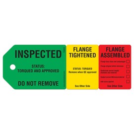 INCOM Manufacturing 3-Stage Flange Management Tags, Heavy Duty All-Weather DuraPly™, Waterproof and Tear-Resistant, 2.75 inch x 7.9 inch, 25 Pack, TG8033PT
