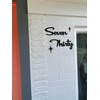 Mid Century Modern Cursive House Numbers, 5 inch black plastic