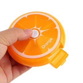 Pastillero amarillo anaranjado Mini contenedor de píldoras fácil de llevar Caja de medicinas Caja de vitaminas para medicinas Almacenamiento con patrón de limón