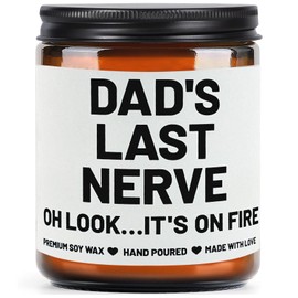 Dad Birthday Gift, Gifts for Dad, Fathers Day Funny Christmas Birthday Gifts from Daughter Son, Sandalwood Juniper Scented Candle for Him