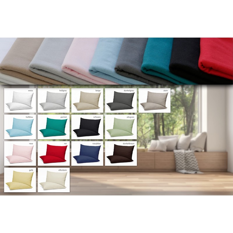 BEAUTEX Set of 2 Cushion Covers, Combed Cotton, Premium Jersey