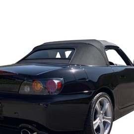 Kojem Convertible Soft Top Roof Compatible with 2002-2009 Honda S2000 - Black Sailcloth Vinyl Top & Clear Heated Glass Window
