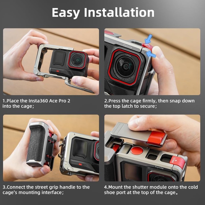 Street Photography Handle Xplorer Grip Kit for Insta.360 Ace Pro