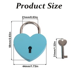 Heart Shaped Lock, 2 Sets Zinc Alloy Mini Heart Padlock with Keys, Small Anti-Theft Lock for Luggage, Journal, Book, Jewelry Box, Gold