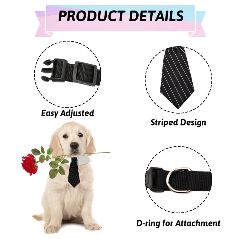 HACRAHO Dog Collar, 1 Pack Wedding Dog Tie Collar Adjustable