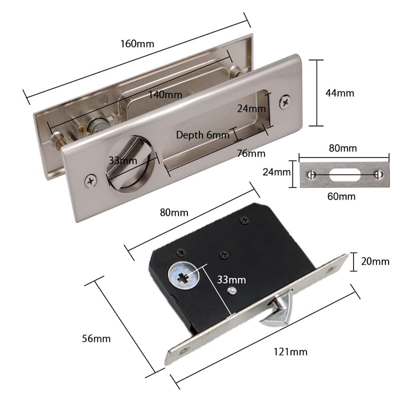 HOCONNIE Handle for Door Lock Door Handle Sets Pocket Door