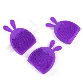 3 Pack Face Scrubber,Holinduk Soft Silicone Facial Cleansing Brush Face Exfoliator Blackhead Acne Pore Pad Cradle Cap Face Wash Brush for Deep Cleaning Skin Care