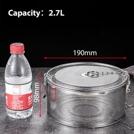 Tissting Tea Strainer Spice Strainer 19 cm 2.7 L Stainless Steel Spice Filter with Extended Chain Hook, Extra Fine Mesh Spice Ball Tea Infuser for Loose Tea Kitchen Cooking