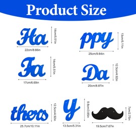 BHSTTNIXP Father's Day Banner,Happy Fathers Day Decoration for Outdoor Indoor,Alphabet Pull Flags for Party Photos Background, Blue and Black