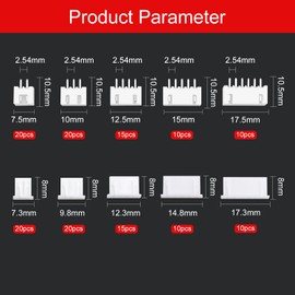 Lyeteung 420 Pieces 2.54 mm JST Connector Kit, JST-XH 2/3/4/5/6 Pin Housing Adapter Cable Male Female Male and Female with 22 AWG Pre-Crimped Cable Wire and Pin Crimp Terminal (Single)