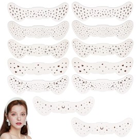 12 Sheets Freckles Tattoo Stickers, Temporary Face Tattoo Stickers, Waterproof Makeup Stickers, Fake Freckles Patch Face Tattoo, Glitter Tattoo Film for Masquerade Festival Party