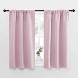 NICETOWN Cortinas de Cocina con Aislamiento térmico y Cortinas, Paneles de Cortina Opaca para Ventana pequeña para habitación de niñas (Rosado, 1 Par, 86 x 114 cm)