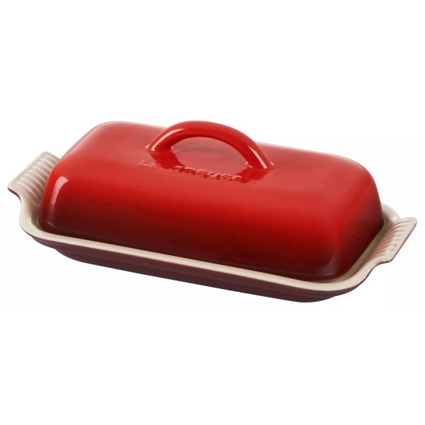 Le Creuset Cerise Butter Dish Stoneware Nonstick Dishwasher Safe Colorful