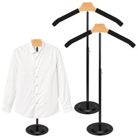 AojSup 2 Pack Shirt Display Stand, T Shirt Display Stand for Vendors, 18-30 Inch Height Adjustable Clothing Displays Stands, Portable Shirts Hanger Stands for Clothing Garment Coat Retail Vendor