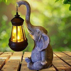 ONXE Gifts for Mum,Solar Outdoor Garden Elephant Decor Lights,Garden Accessories,Birthday Gifts for Mom, Women, Housewarming Gifts Outdoor Decor for Yard, Patio, Balcony (Elephant)