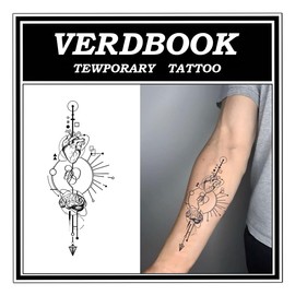 VERDBOOK Waterproof Temporary Tattoos: 2-Sheet Tattoo Kit with Realistic Body Stickers, Semi-Permanent Tattoos for Adults Lasting 7-15 Days – Safe for Men & Women, Mind Core
