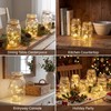Gandeer 6 Pcs Glass Mason Jar with LED Lights for