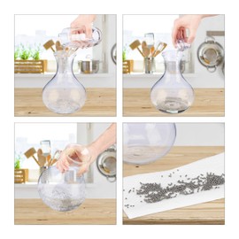 Relaxdays Cleaning beads, 1000 pieces, stainless steel, cleaning bottles, carafes, decanters and vases, cleaning beads, silver