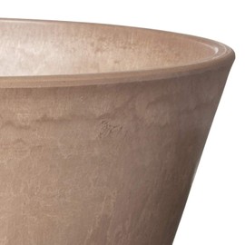 Arcadia Garden Products PSW Pot Collection TD25TP Plastic/Stone/Wood Composite Shallow Bulb Pan - No Drainage Hole (Drillable), Planter for Succulents, Bonsai, Fairy Gardens, Herbs, 10-inch, Taupe