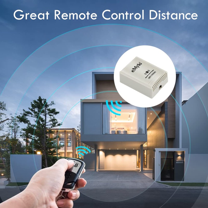 eMylo 10A AC 220V-230V-240V 1000W 2 Channel Smart Wireless Remote
