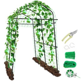 Tetutor Tall Garden Arch Trellis for Climbing Plants Outdoor,7 ft Arbor Large Arch Tunnel Trellis, Metal Cucumber Trellis, Plant Support Archway Garden Trellis for Vegetables Fruits Flowers Yard