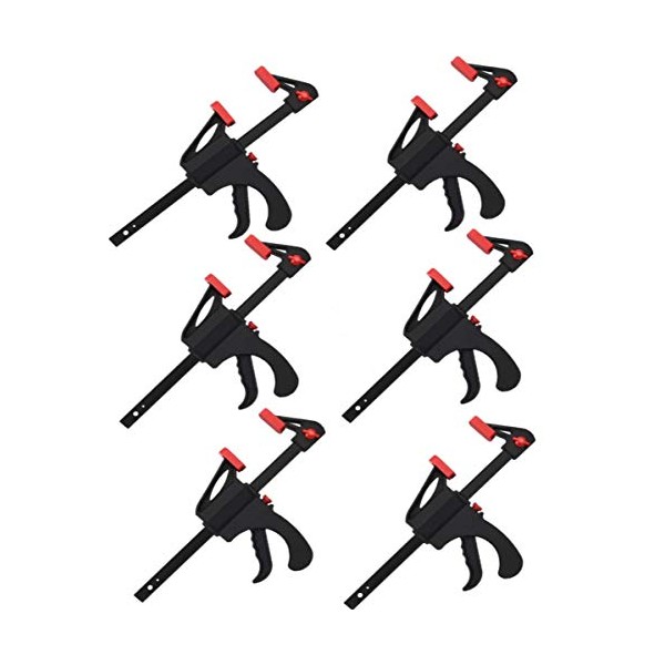 KAHEIGN 6Pcs Quick Grip Clamps, 4 inch Ratchet Bar Clamps