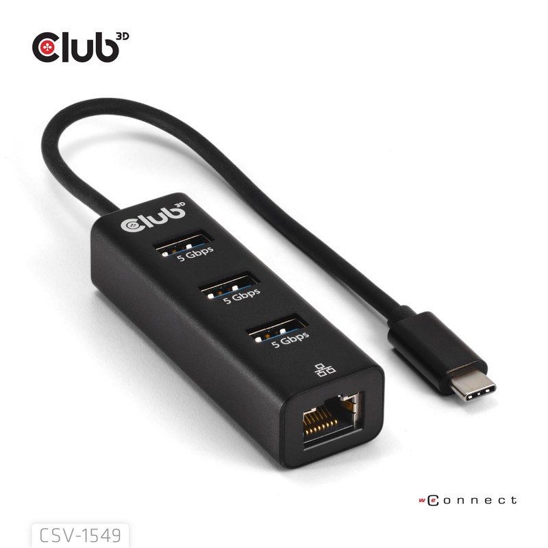 Club3D CSV-1549 USB Type-C 3.2 Gen1 to 3 Port USB