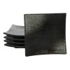 Pack Of 5 Charcoal Grey Hakumu Collection Square Appetizer Dessert