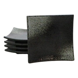 Pack Of 5 Charcoal Grey Hakumu Collection Square Appetizer Dessert Salad Plates