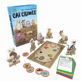 Think Fun Cat Crimes Brain Game and Brainteaser for Boys and Girls Age 8 and Up - A Smart Game with a Fun Theme and Hilarious Artwork, (1550)