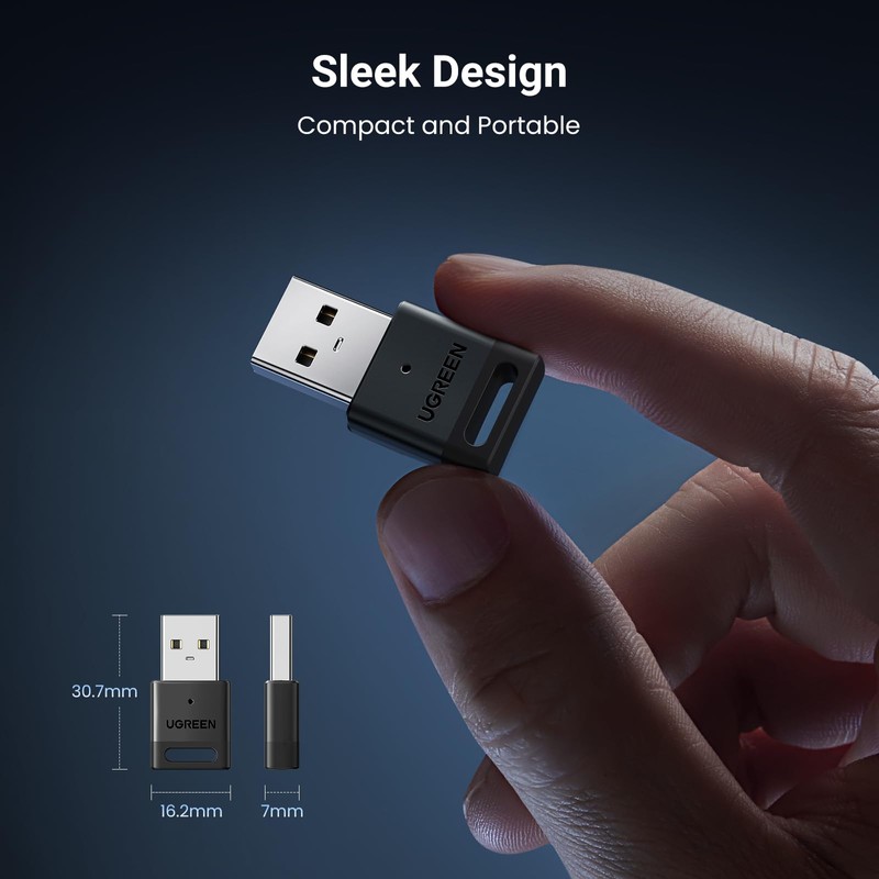 UGREEN USB Bluetooth 5.3 Adapter for PC, Plug & Play