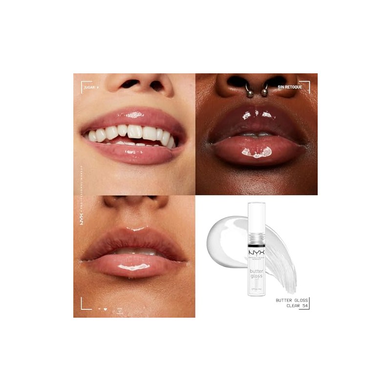 NYX MAQUILLAJE PROFESIONAL Brillo de mantequilla, brillo de labios no