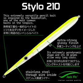 Jack Fin Pencil Bait STYLO Stylo 210 Anchovy Custom Floating Lure Handmade Blue