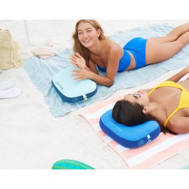 Ballast Beach Pillow – Comfy, Durable & Compact, Stays Put on Windy Beaches with Patented Sand Pouch, Inflatable Pillow for Beaches, Pools, Camping, Festivals and Travel (Palace Blue)