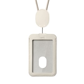 Orbitkey ID Card Holder | Made with LWG-Certified Top Grain Leather and Durable Dyneema Cord | Holds 1 Access Card and 1 Non-RFID Card (with Lanyard, Stone)