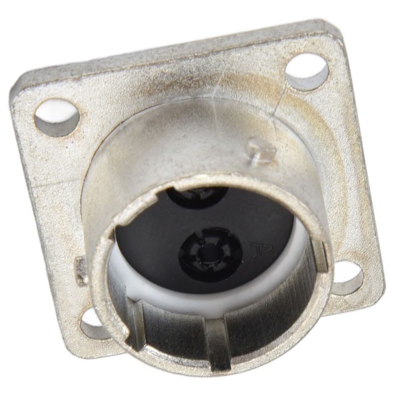 2 Pin Socket Square Flange Screw Mounting Power Connector Electric