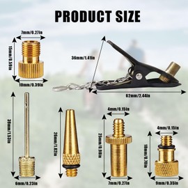 Valve Adapter, Bicycle, Set of 10, Bicycle Inflation Adapter, Presta Type, English Type, American Type, Valve, Conversion Adapter, Motorcycle, Electric Car, Ball, Road Bike, Cross Bike