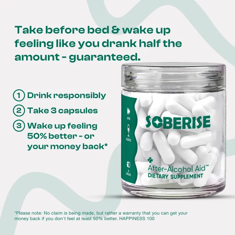 Soberise Restore After-Alcohol Aid – L-Cysteine Supplement for Energy &