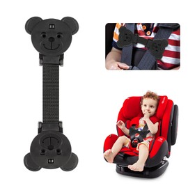 LUCKYBEE Child Seat, Escape Prevention, Escape Prevention, Clip, Safety Seat, Harness Clip, Seatbelt Buckle, Safety Measures, Children, Car, Secure, Easy to Carry and Remove, Baby Stroller, Bicycle, Black - 1 Set