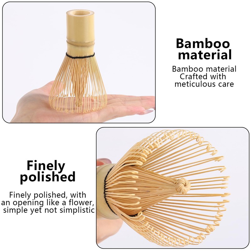 2Pcs Japanese Traditional Matcha Whisk, Handcrafted Bamboo Tea Stirrers, Traditional