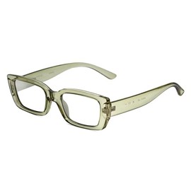Calabria K+K GEMMA Rectangular Eyeglass Frame Green Crystal Womens Clear Demo Lens No Magnification Power Eye Glasses Trendy
